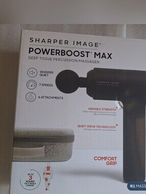 Sharper Image Powerboost Max Deep Tissue Percussion Massager Gun (New/Sealed)